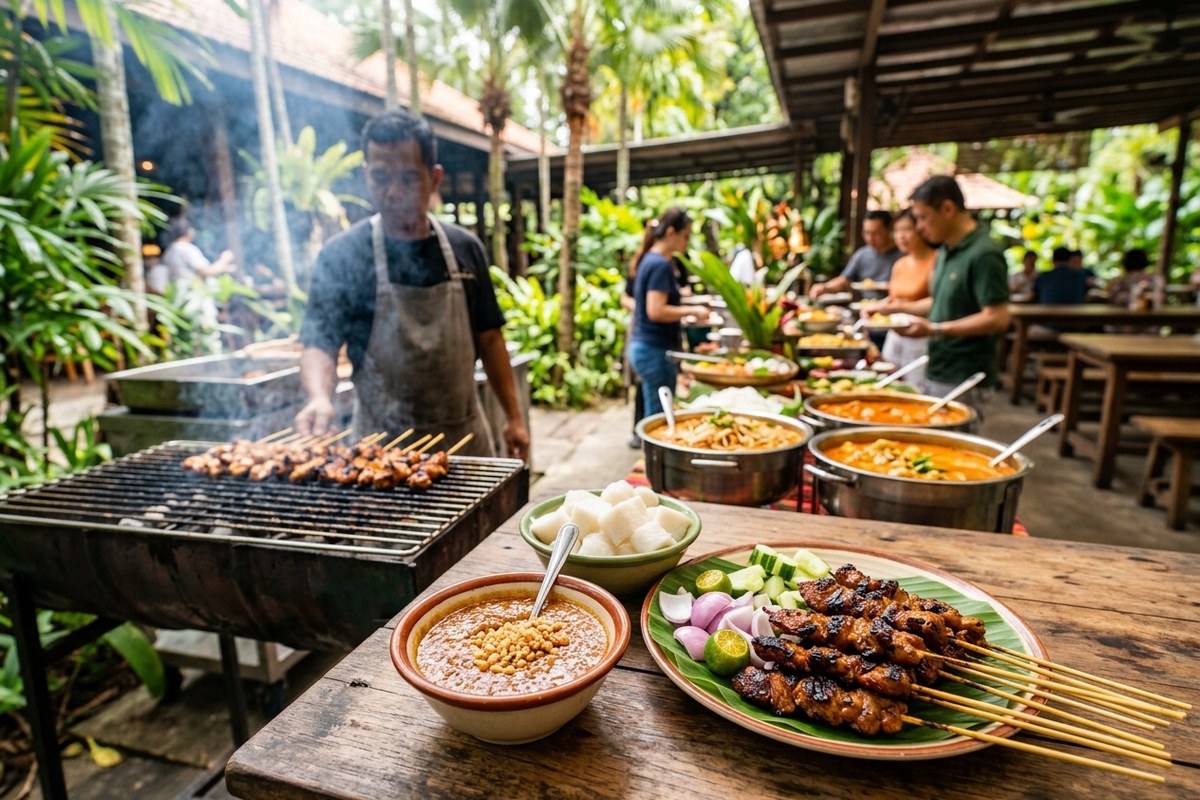 香ばしく焼けたチキンサテと濃厚ピーナッツソース(ウルウル・サファリ・レストラン(ナイトサファリ)のイメージ)